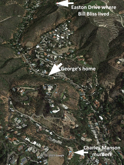 satellite view of the 
location of George Reeves' home.