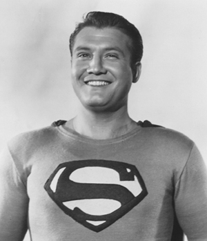 This is a good photo of George Reeves, 
as Superman, and he has a very nice smile.